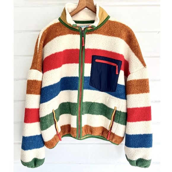 THE GREAT.OUTDOORS Plush Terrain Full Zip Jacket in Color Block Stripe - XL - Picture 4 of 14